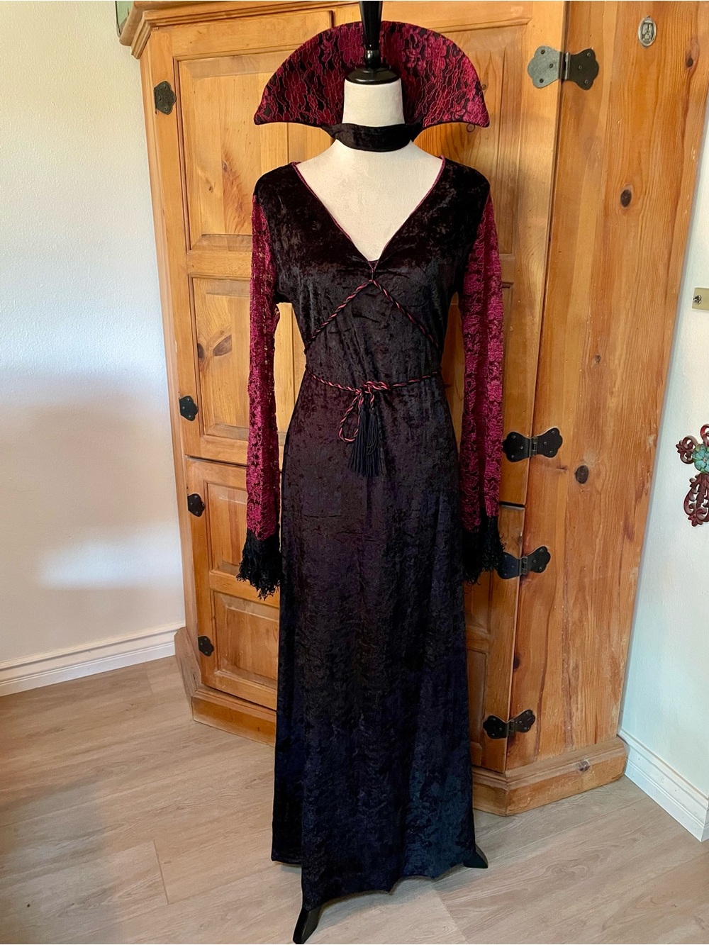 Velvet Gothic Lace Vamp Halloween Costume